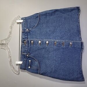 THE London Jean Vintage 90's Button Down Denim Micro Mini Skirt